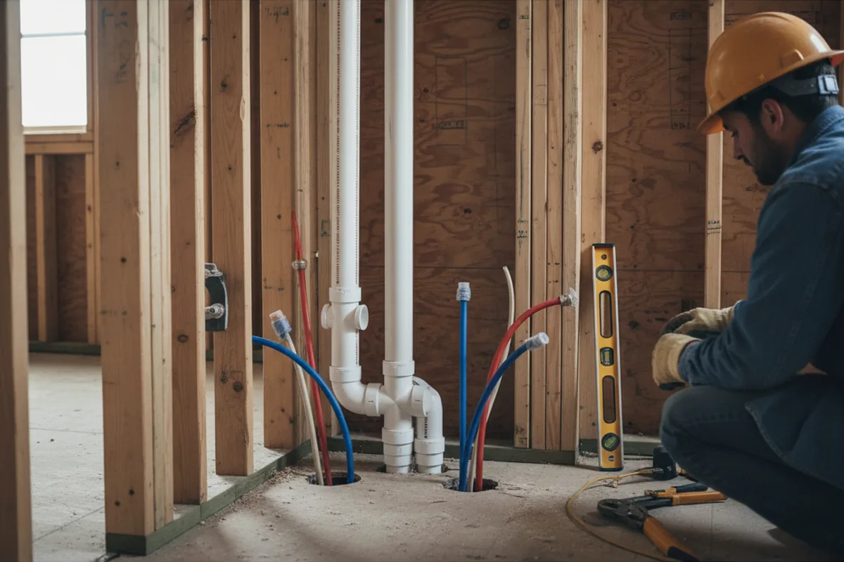 Drain and supply rough-in during Toilet Repair and Installation in Sparta